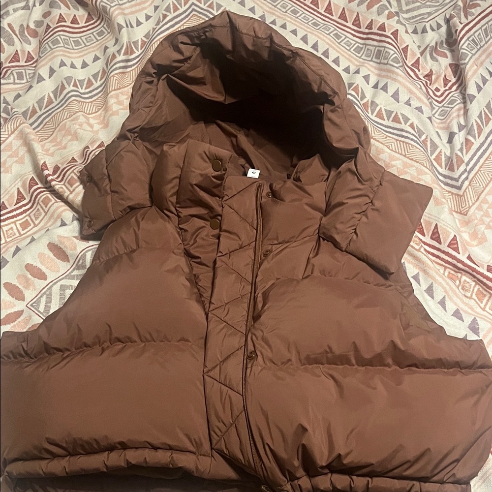 Lululemon Brown Puffer Vest with Hood